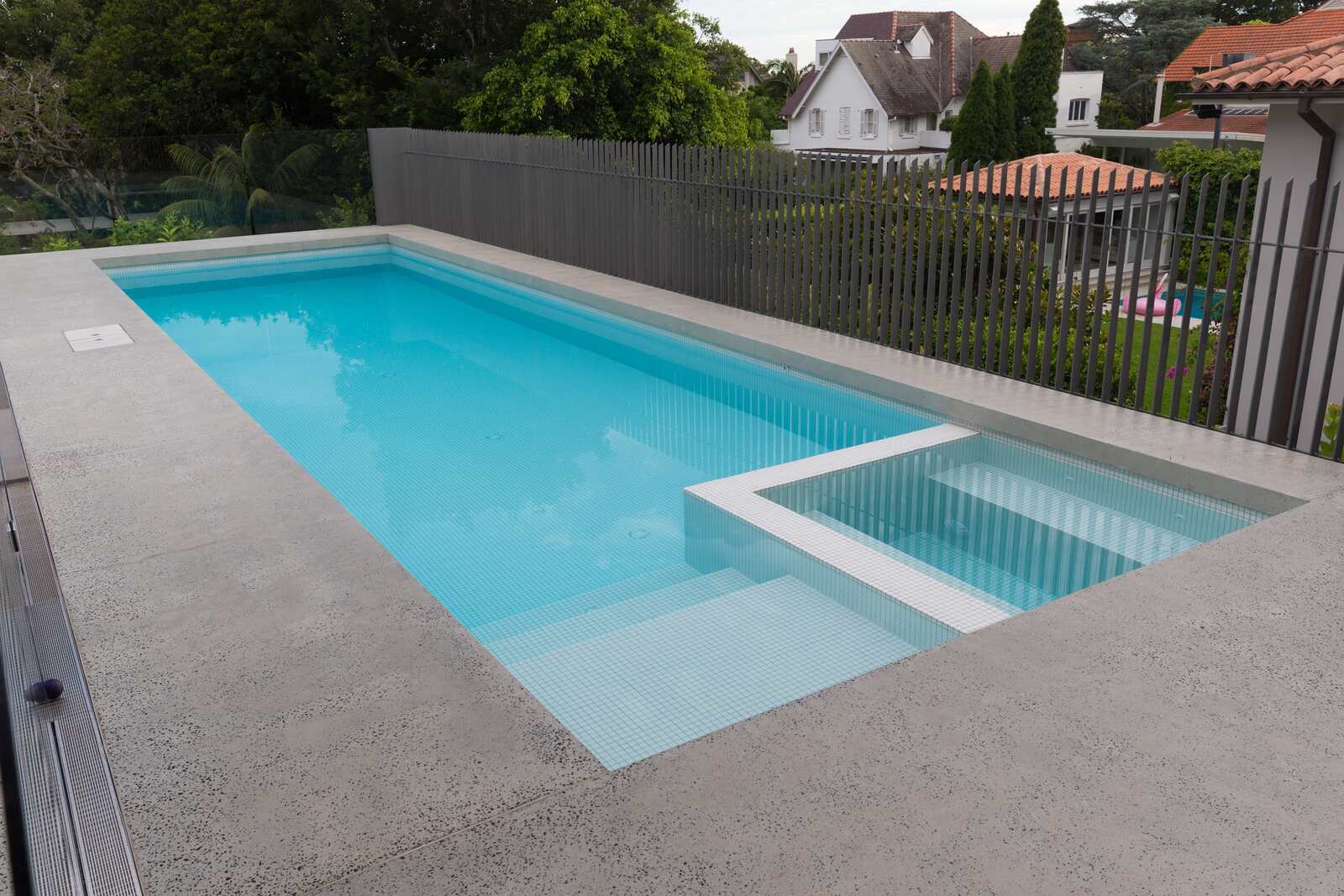 Concrete lap pool and spa, Bellevue Hill