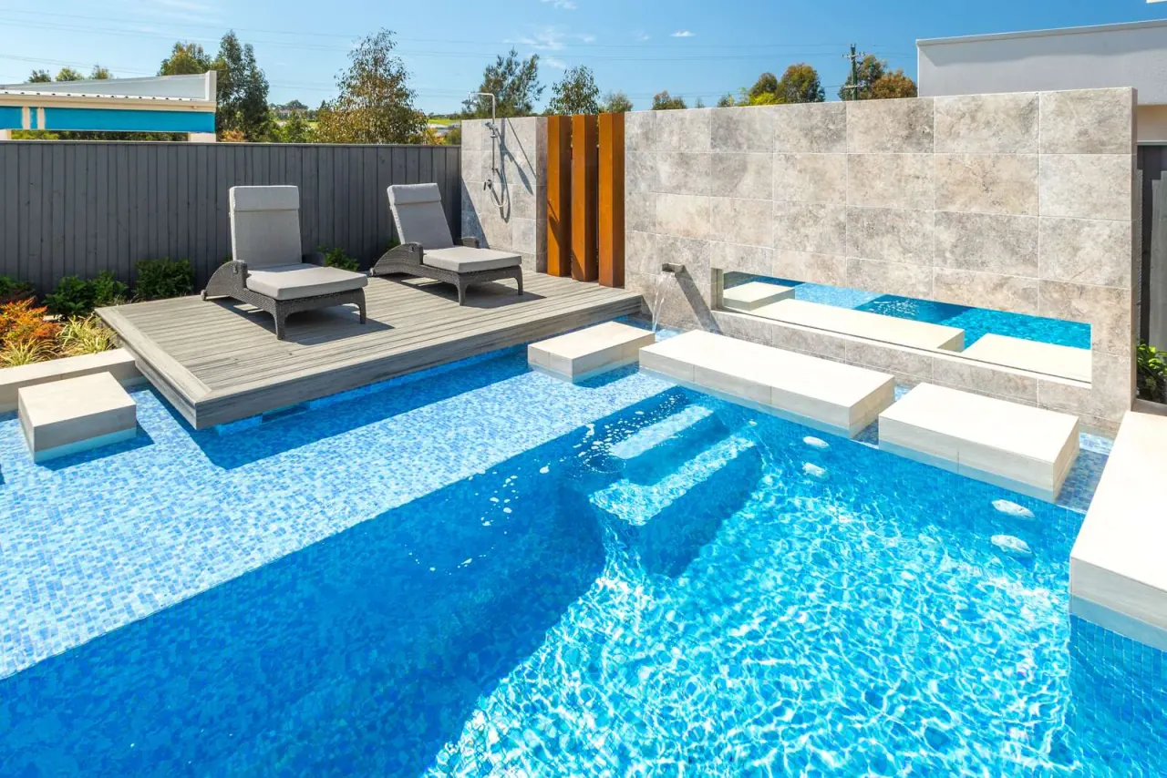 Northern Beaches concrete pool, wide view