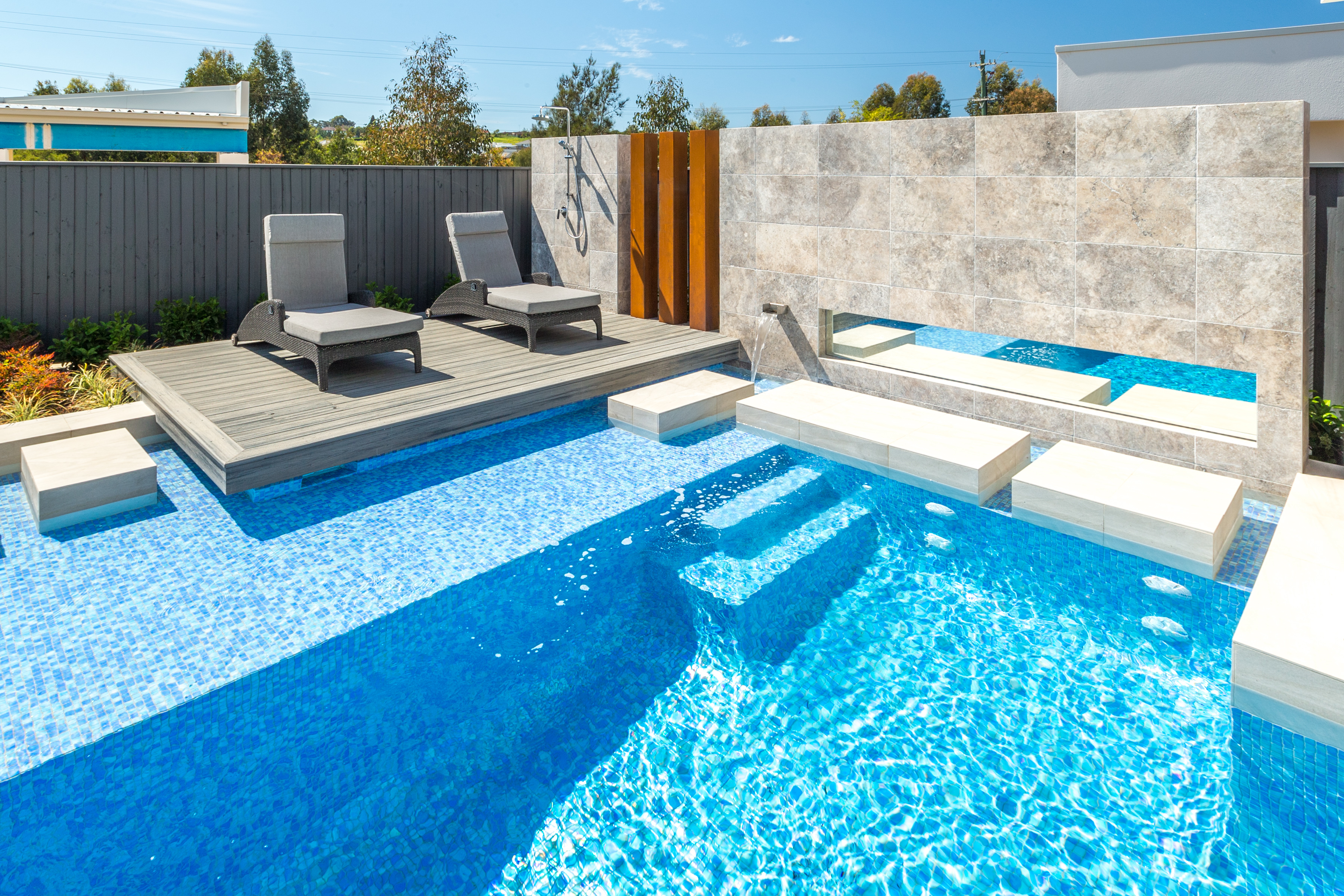 Northern Beaches concrete pool, wide view