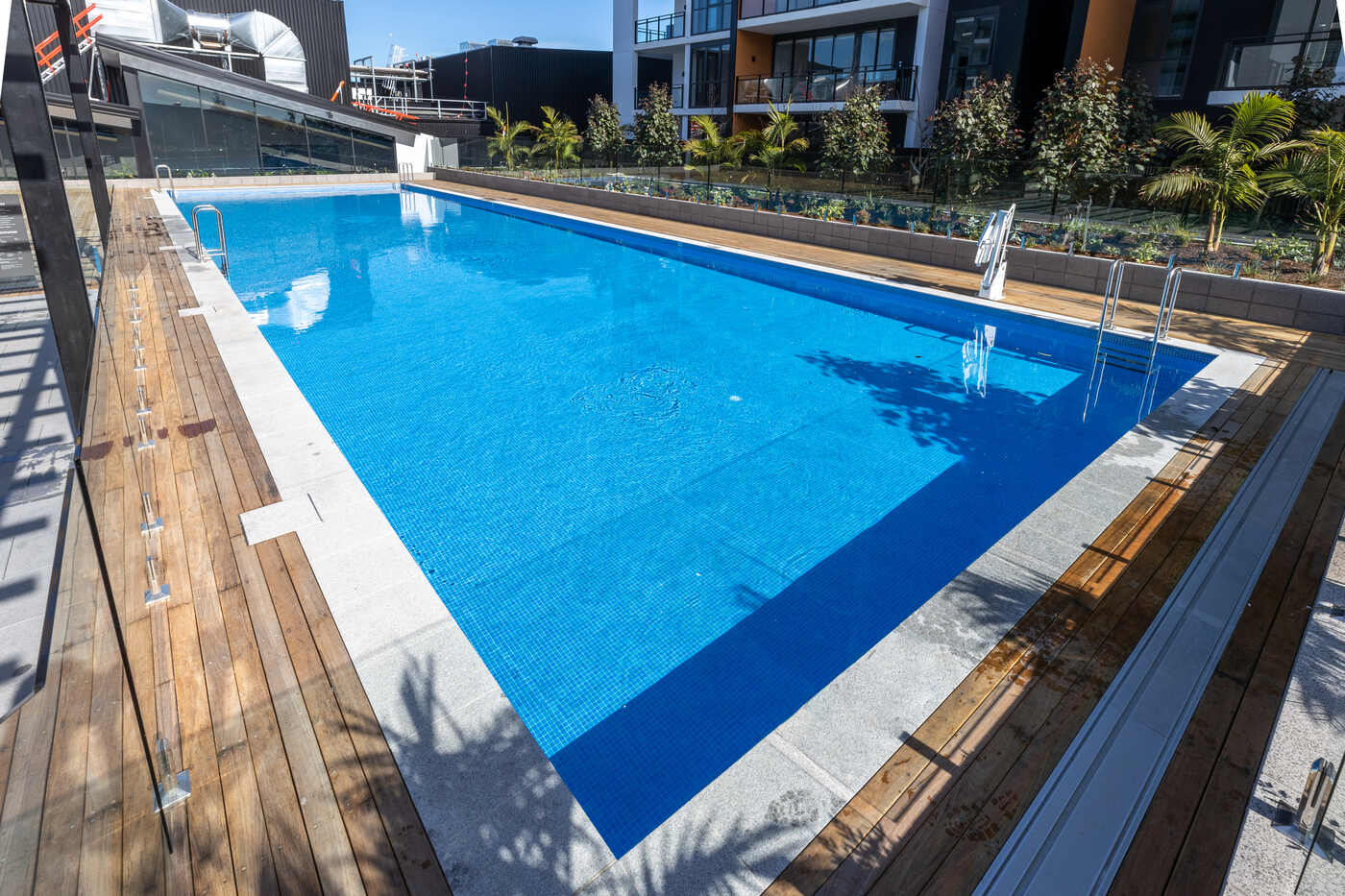 Blue mosaic communal pool, Edmondson Park