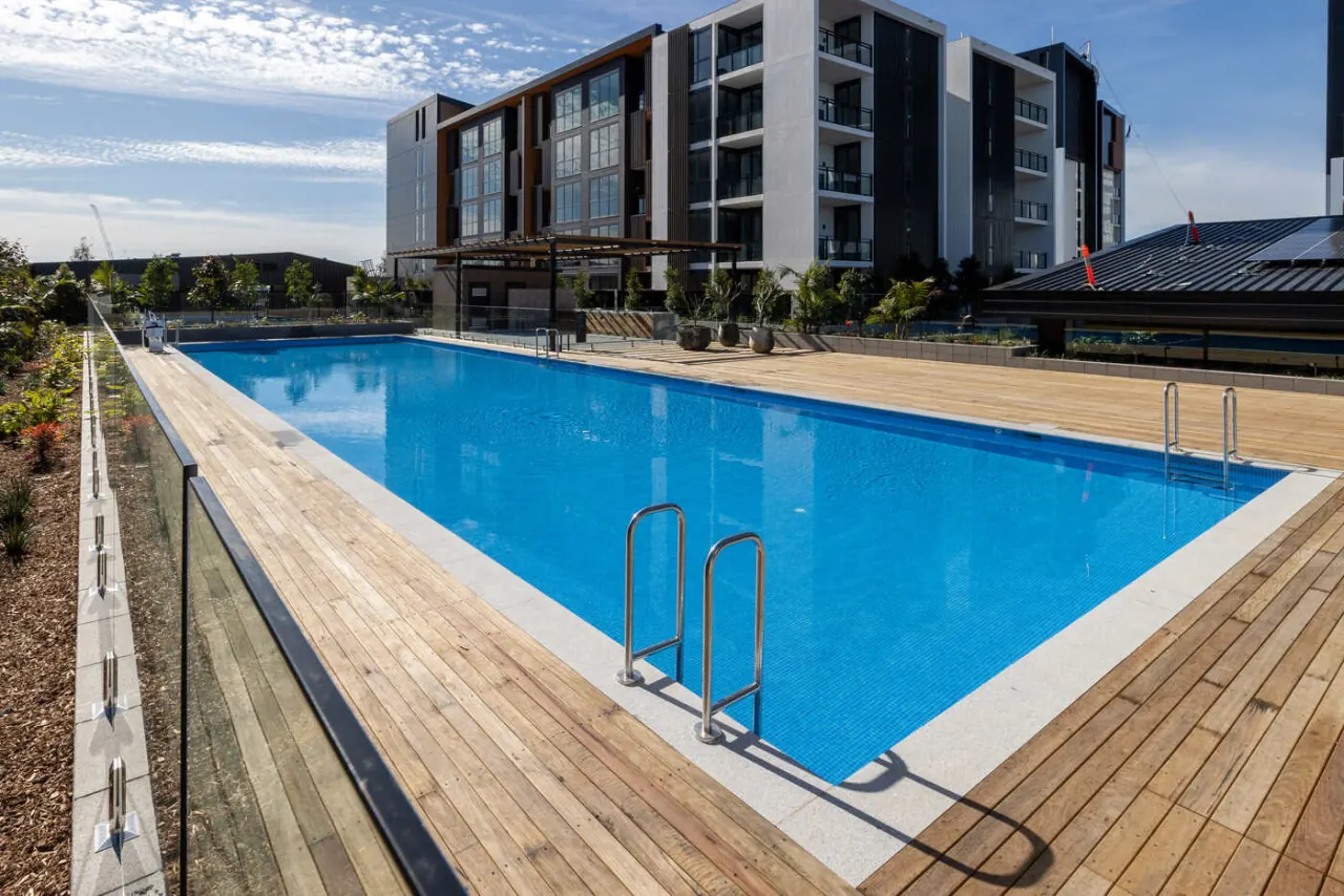 Pool, step entry and planting, Edmondson Park