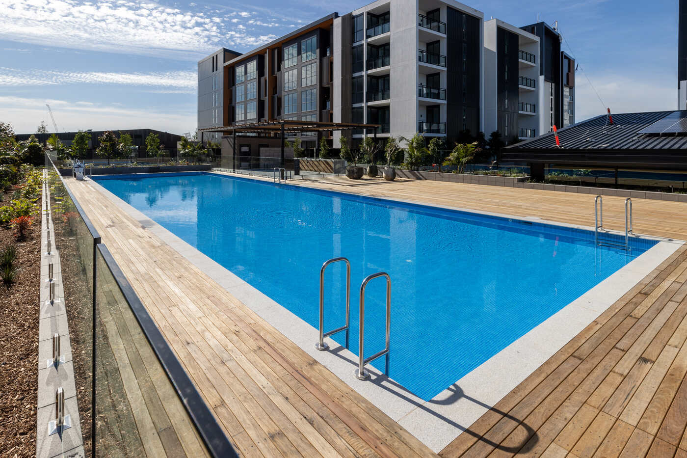 Pool, step entry and planting, Edmondson Park