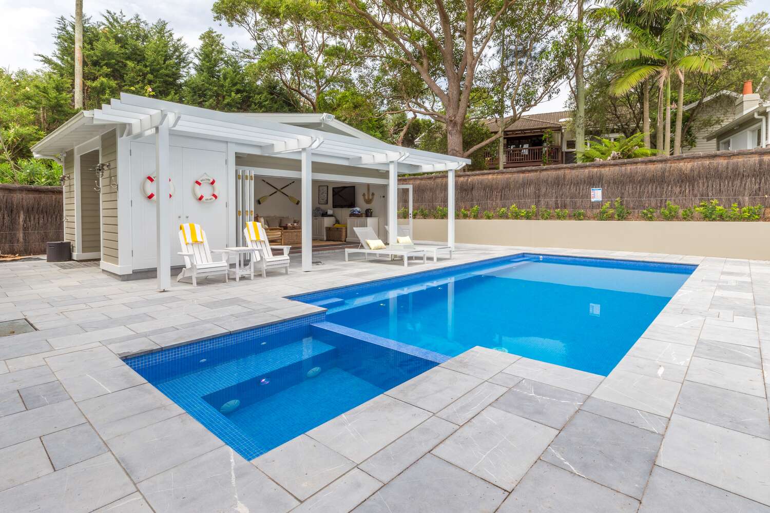 Vaucluse concrete pool, garden outlook
