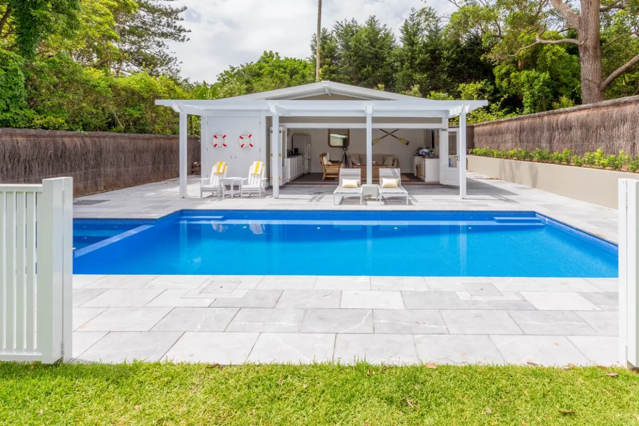 Concrete pool and stone terrace, Vaucluse, main view