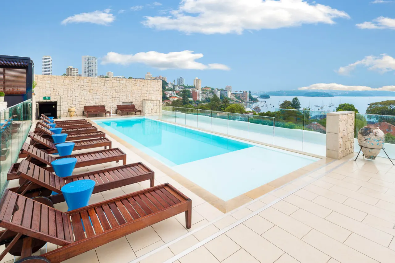 Rooftop pool and harbour outlook, InterContinental Sydney