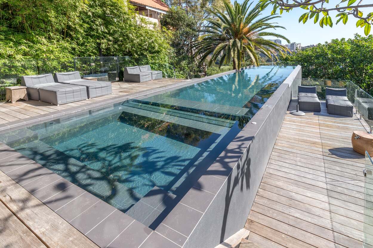 Glass-walled pool, Darling Point