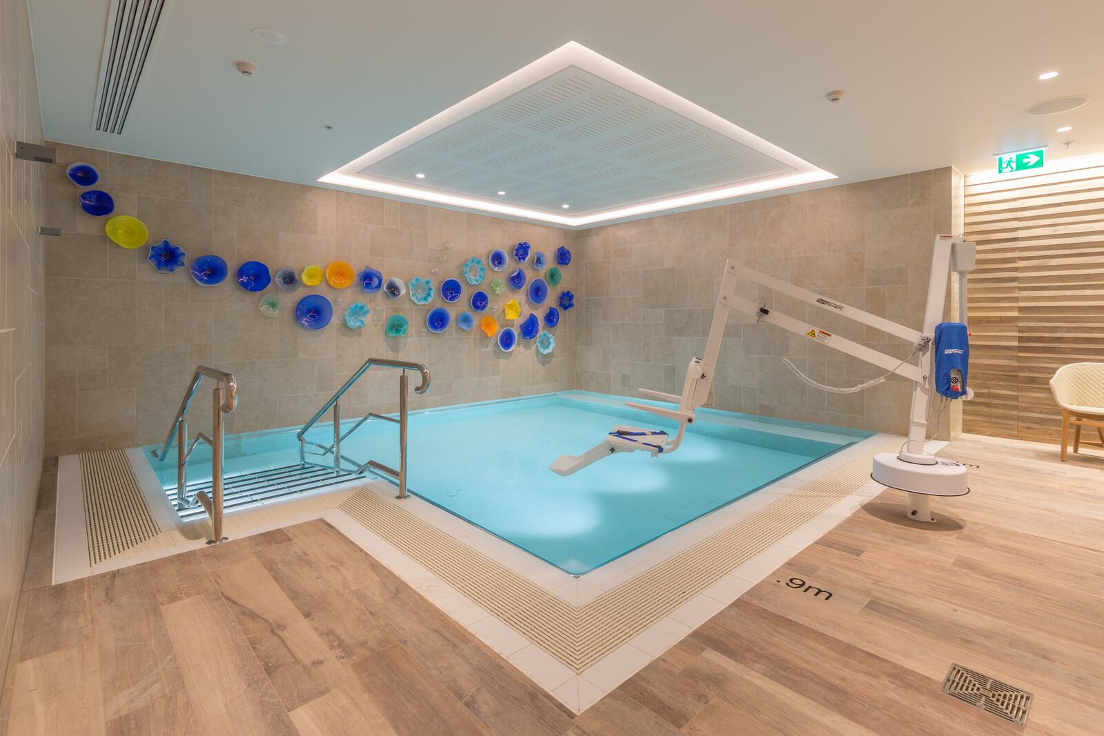 Indoor pool with mosaic wall, Abbotsford
