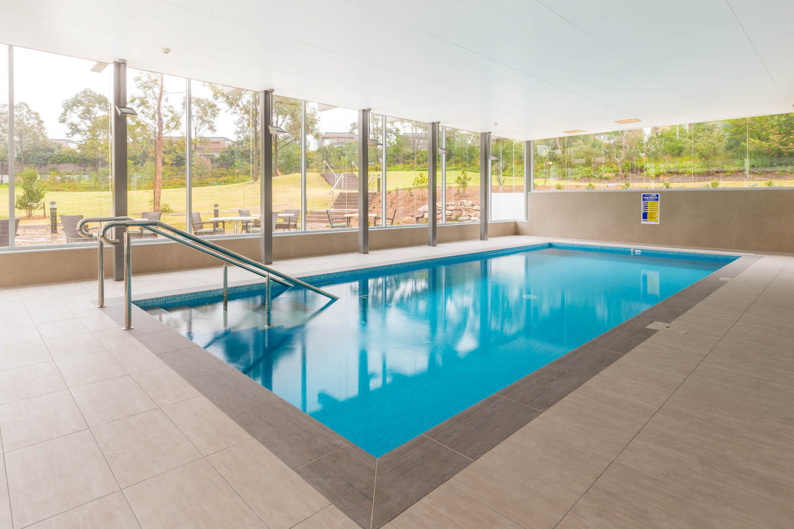 Hydrotherapy pool and window wall, Little Bay Retirement Village