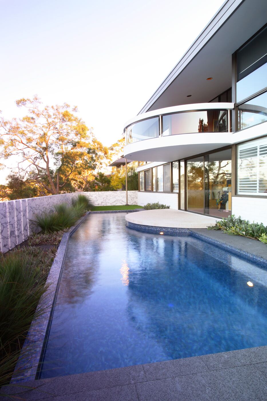Scard Residence pool, dusk reflection