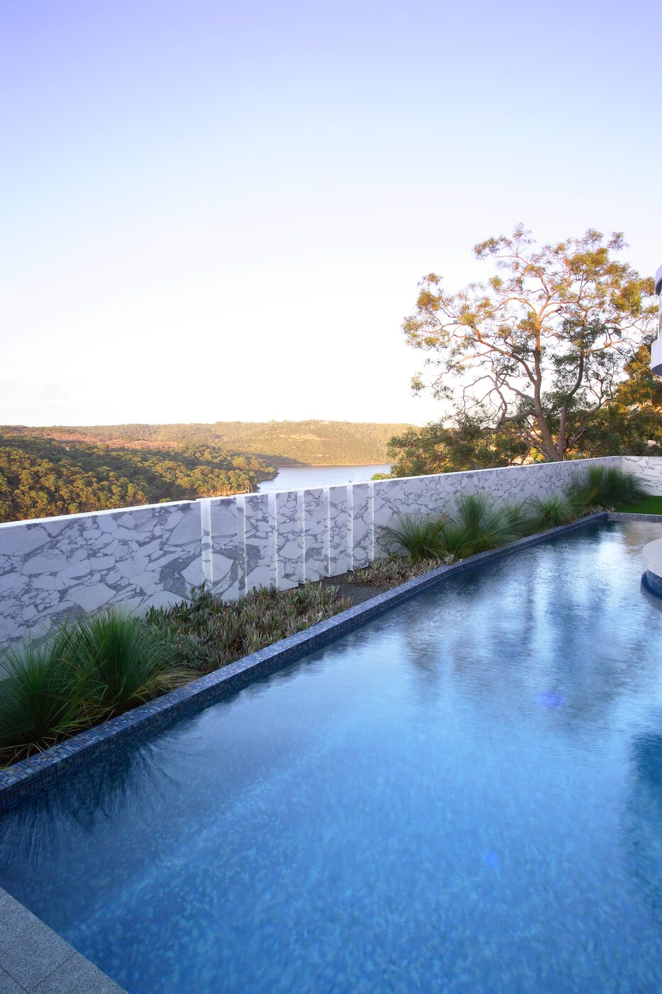 Scard Residence pool, view across the water
