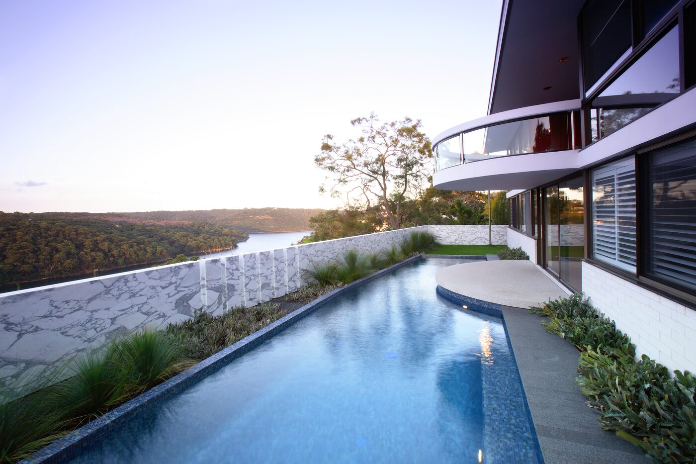 Scard Residence pool, lap pool and bushland