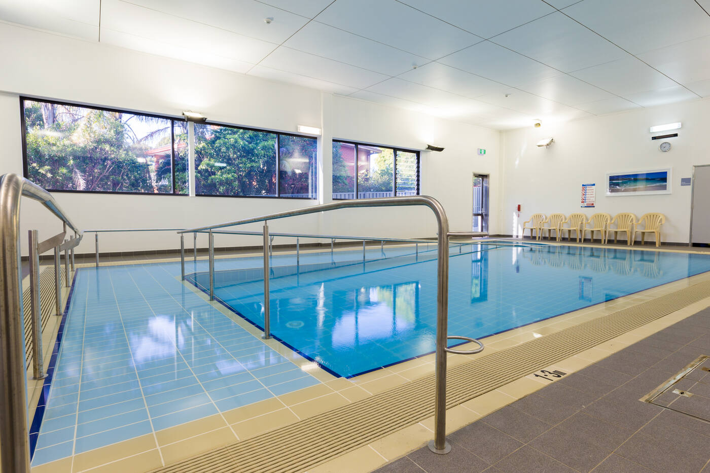 Rehabilitation pool and windows to the garden, Shellharbour Private Hospital