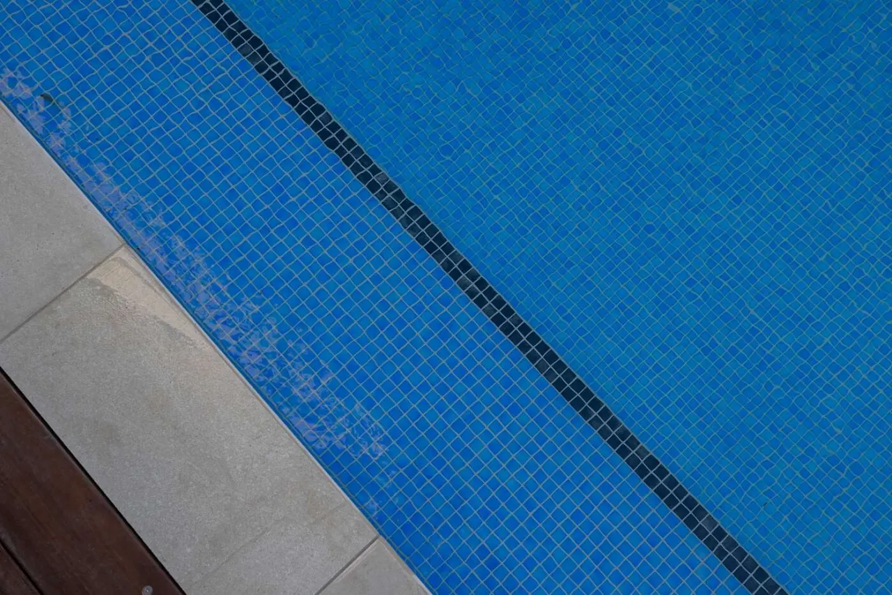 Blue mosaic waterline detail, Sussex Street pool