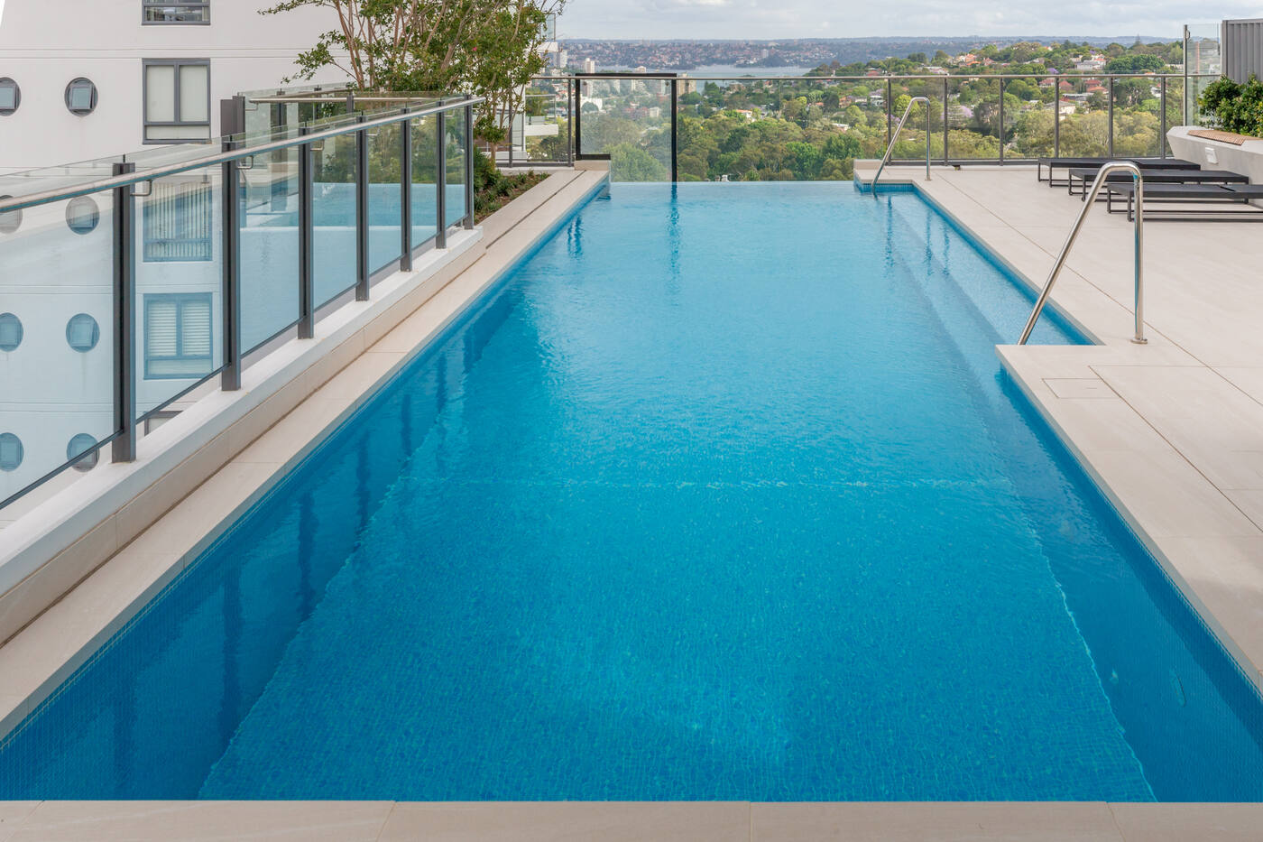Long lap pool and glass edge, Vue Bondi Junction