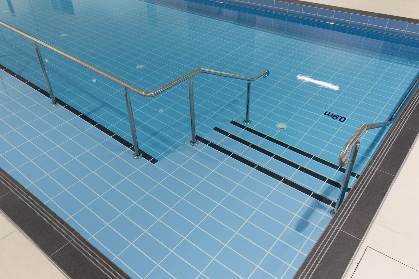 Stepped rail entry into the pool, Waratah Private Hospital