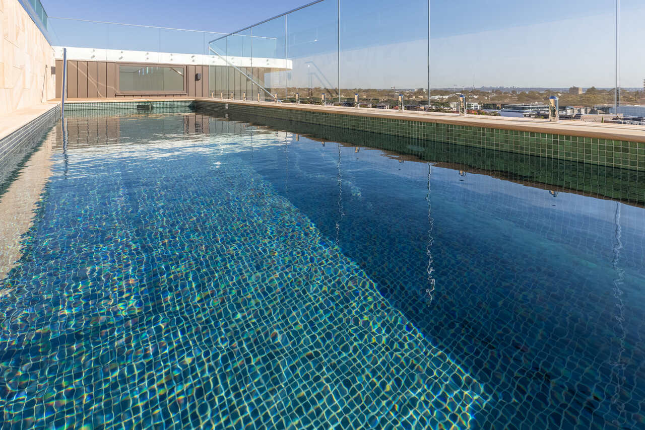 Penthouse pool and marina view, Wavelengths Cronulla