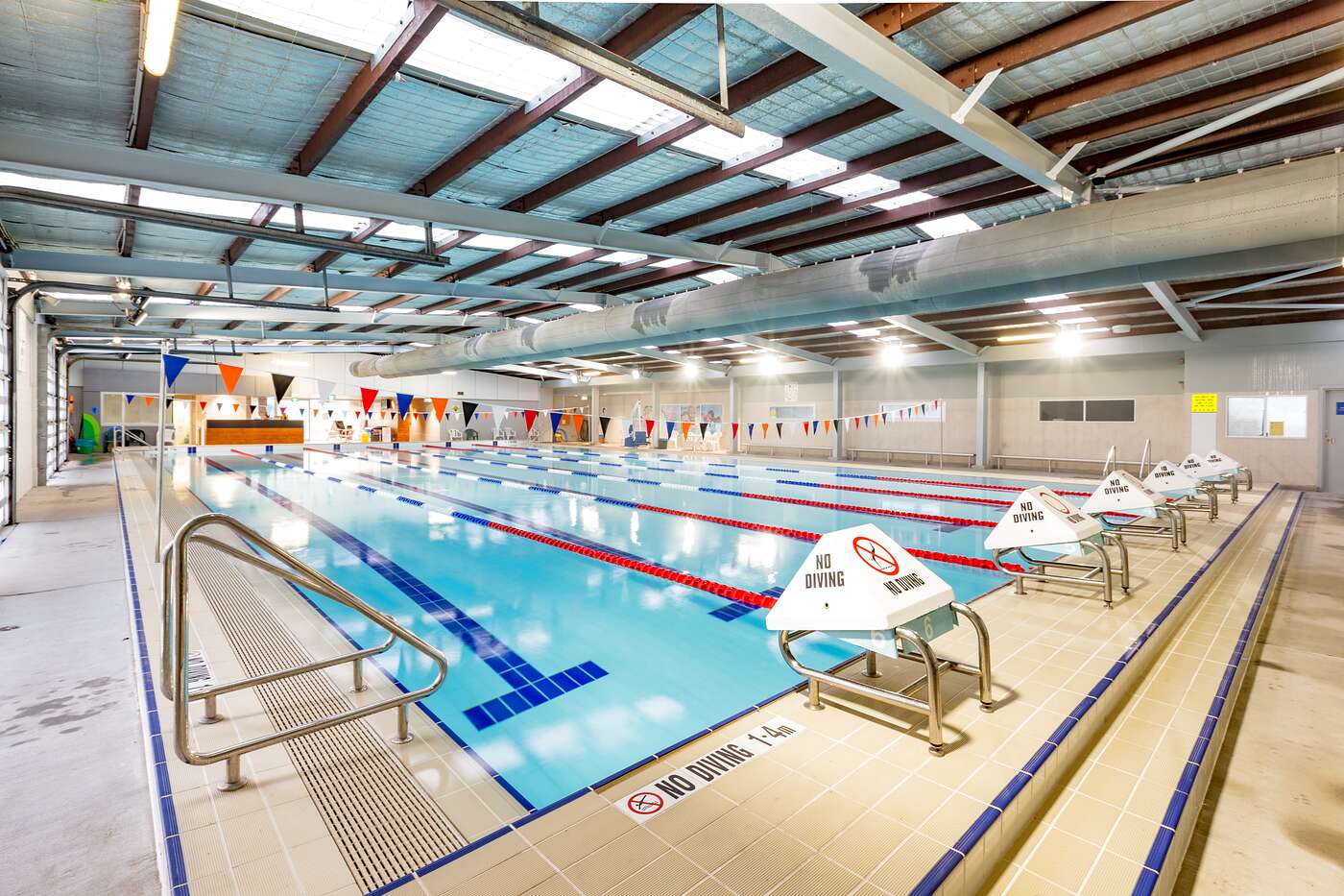 25 metre indoor lap pool under a timber roof, West Wallsend