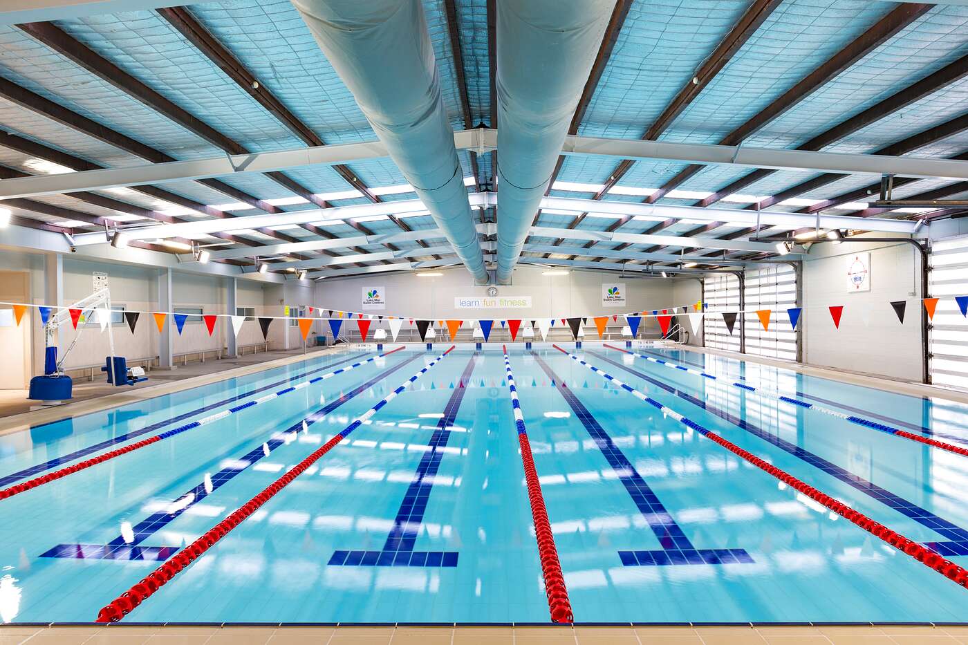 Lap lanes and flags, West Wallsend Aquatic Centre