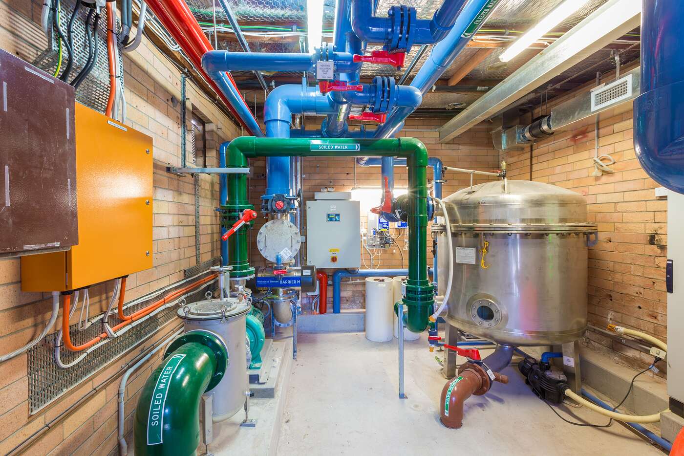 Filtration and pump plant behind the pool, West Wallsend