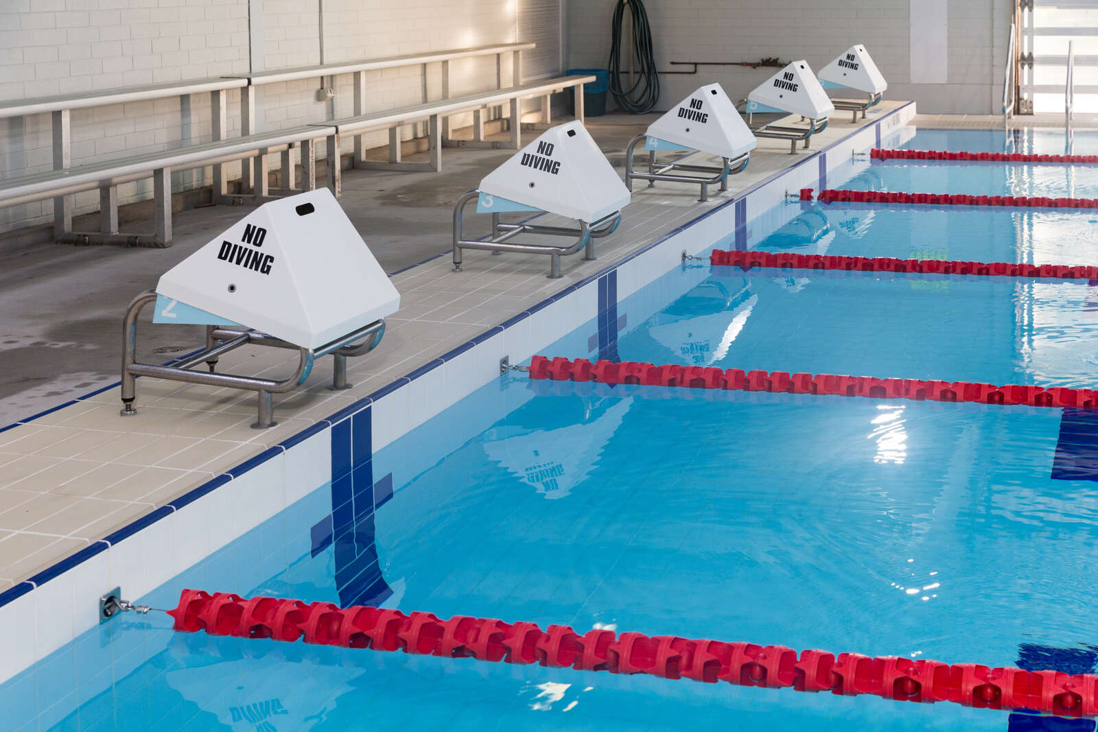 Lap lanes and bunting at West Wallsend Aquatic Centre