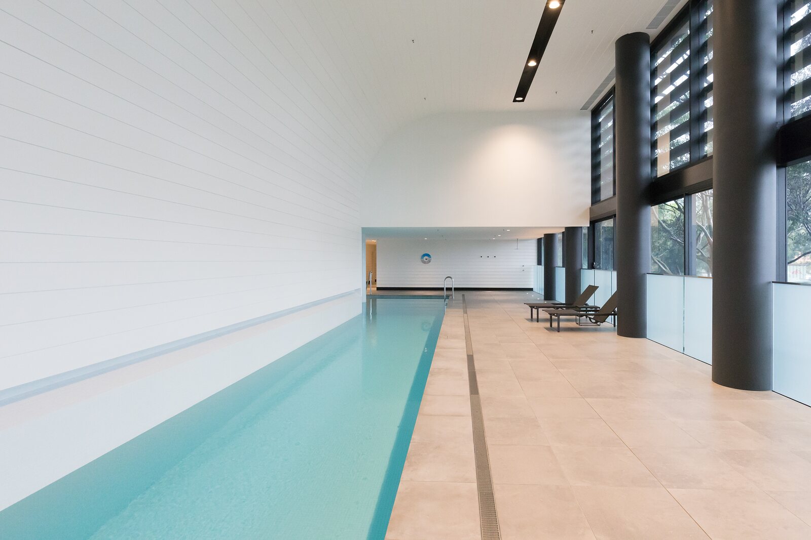 Indoor pool with full height glazing, Woolooware Bay