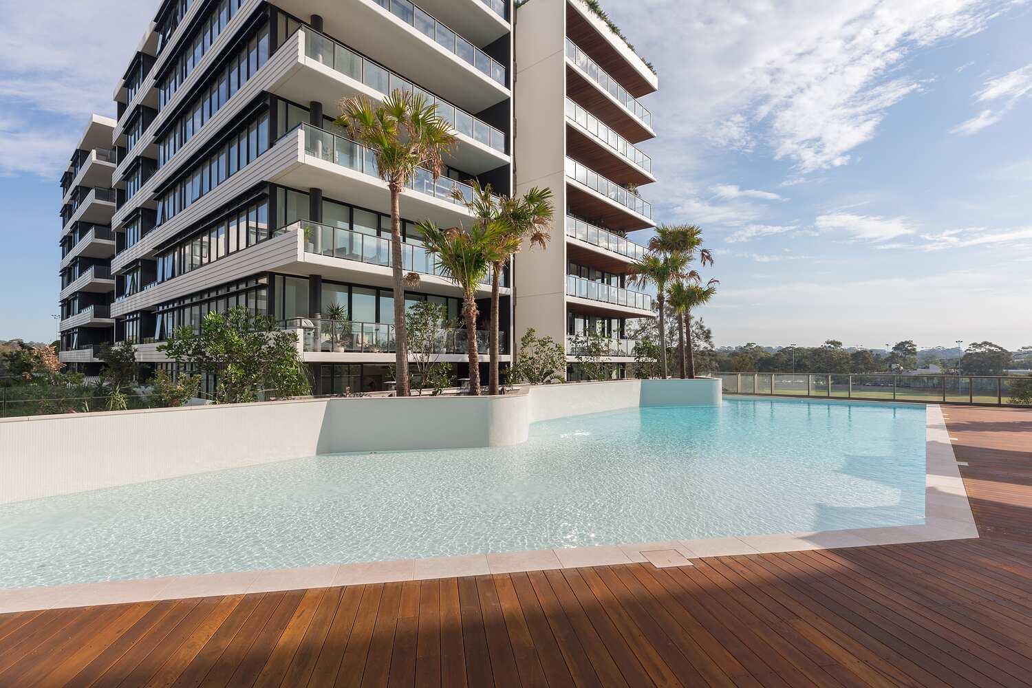 Podium infinity-edge pool and towers, Woolooware Bay