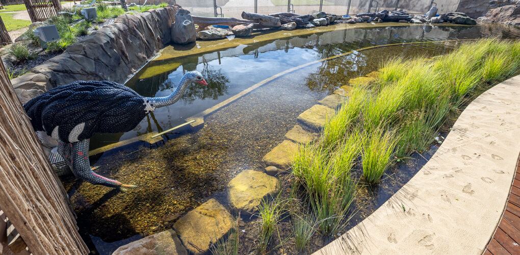 Naturalistic zoo water feature, African Savannah